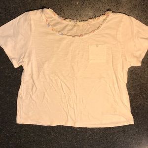 Meadow Rue Anthropologie T-shirt white pocket XL